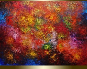 Oil painting abstract 56 palette knife.