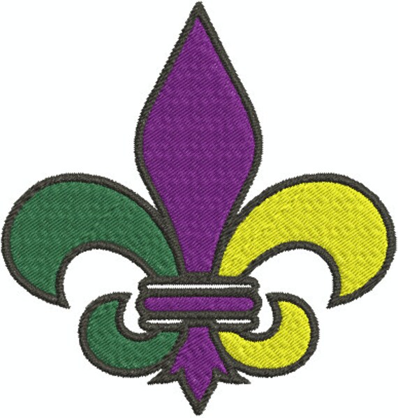 Mardi Gras Fleur-de-Lis New Orleans Saints Machine Embroidery