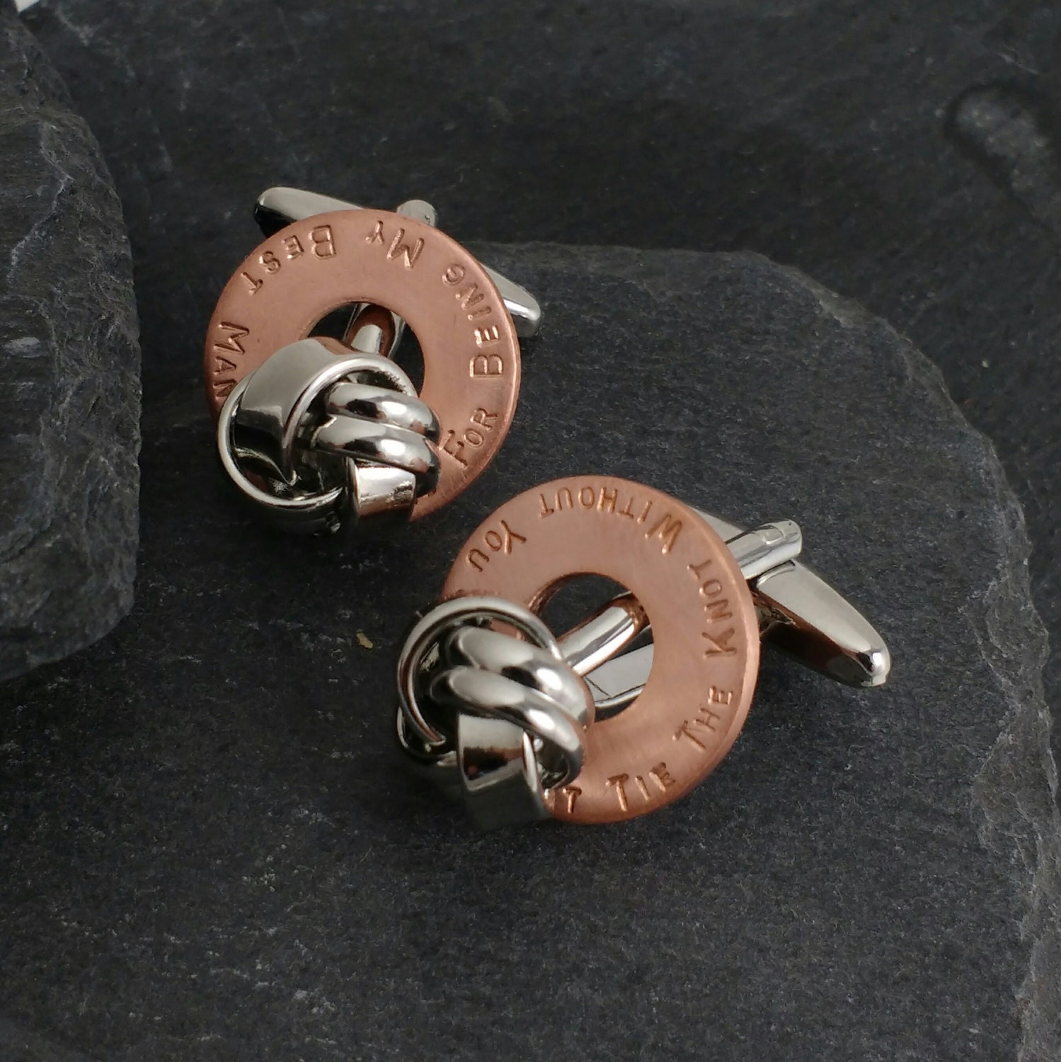 Tie The Knot Personalised Cufflinks Best By Personalizedtreazure