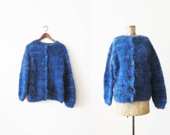 Mohair Cardigan / Mohair Sweater / Fuzzy Cardigan / Grunge Cardigan / Knit Cardigan Sweater / 90s Cardigan