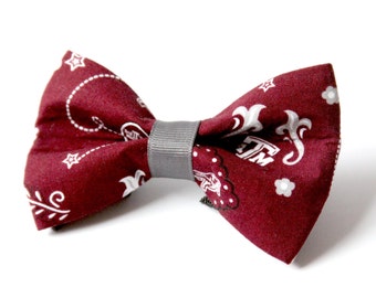 Texas A&M Bow Tie for Dog Collar