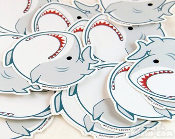 Derpy Great White Shark Sticker