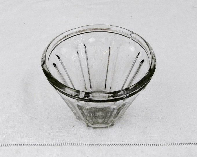 Antique French Thick Glass Traditional Tapered Faceted Glass Jam Jar, French Country Decor, Shabby Chic, Chateau Decor, Kitchen, Jelly Pot Antique French Thick Glass Traditional Tapered Faceted Glass Jam Jar, French Country Decor, Shabby Chic, Chateau Decor, Kitchen, Jelly Pot