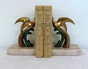 Vingt Ans Apres by Alexandre Dumas, a 2 volume book set of vintage French novels, book bundle, published by Nelson in 1935