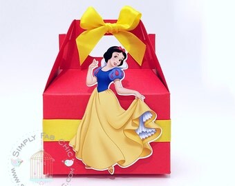 Snow White Favor Box | Disney Princess Favor Boxes | Birthday Party Treat Box | Snack Box | Party Box | Gable Box | Cinderella | Aurora