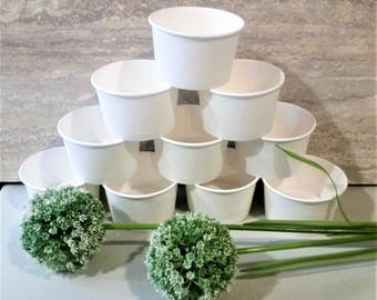 15 White paper 8oz/200ml ice-cream cup bowls/cups - create your own theme - decorate your own bowls - kids party/white wedding