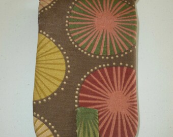 Brown Pinwheel Pattern Circular Knitting Needle Case