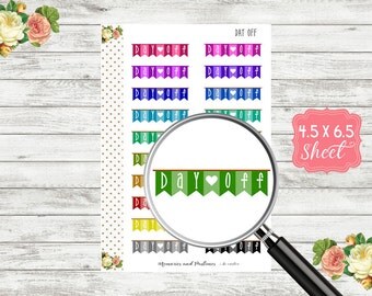 Day Off Planner Stickers - Day Off Banner Stickers - Work Planner Stickers - Day Off Stickers - Erin Condren, Happy Planner
