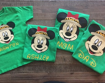 Group Price* Animal Kingdom Family Disney Shirts - Mickey/Minnie Face w/Safari hat