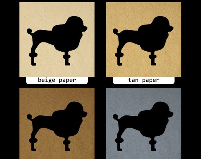 Poodle Dog Silhouette Graphic Image Printable Digital Illustration Download Antique Clip Art Jpg Png Eps HQ 300dpi No.2131