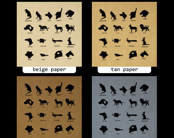 Animal Silhouettes Image Graphic Digital Collage Sheet Printable Download Vintage Clip Art Jpg Png Eps HQ 300dpi No.998