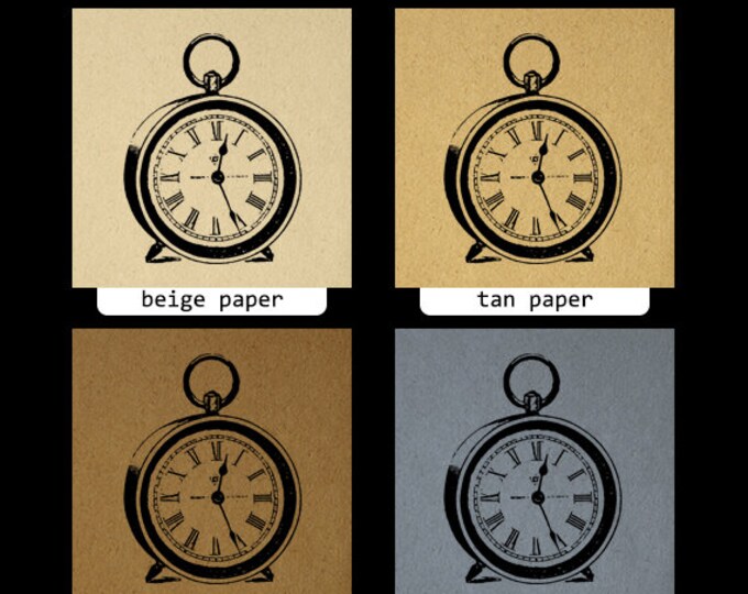 Antique Clock Digital Image Download Printable Graphic Vintage Clip Art Jpg Png Eps HQ No.2880