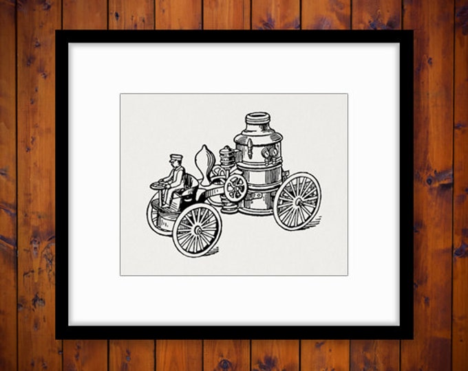 Antique Steam Engine Old Fashioned Car Graphic Printable Download Digital Image Vintage Clip Art Jpg Png Eps HQ 300dpi No.1752