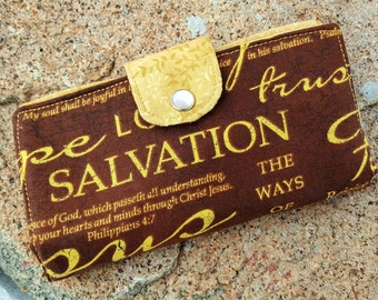 Scripture Checkbook Cover, Religious Coupon Wallet, Christian Checkbook Cover