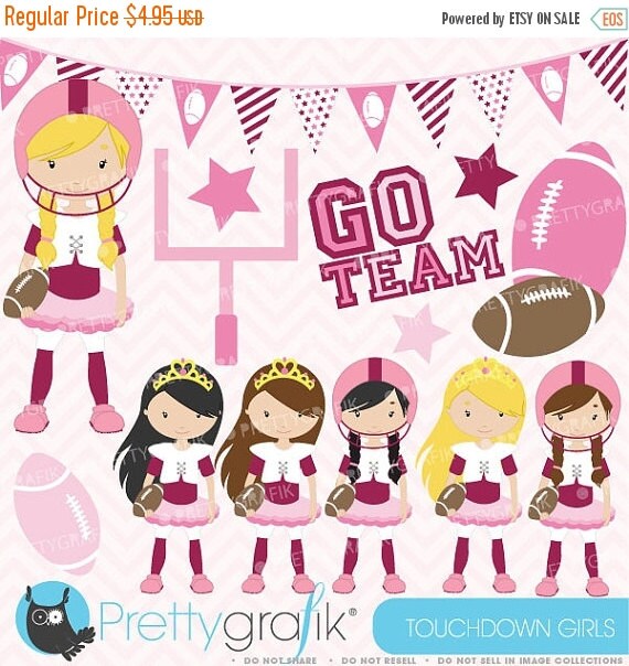 80% OFF SALE football and tutus clipart commercial use, vector graphics, digital clip art, digital images - CL578 Il_570xn