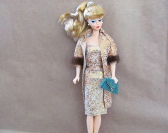 Vintage Barbie Clothes, 1960's Barbie Dress, #961 Evening Splendour, Vintage Barbie Dress, Coat