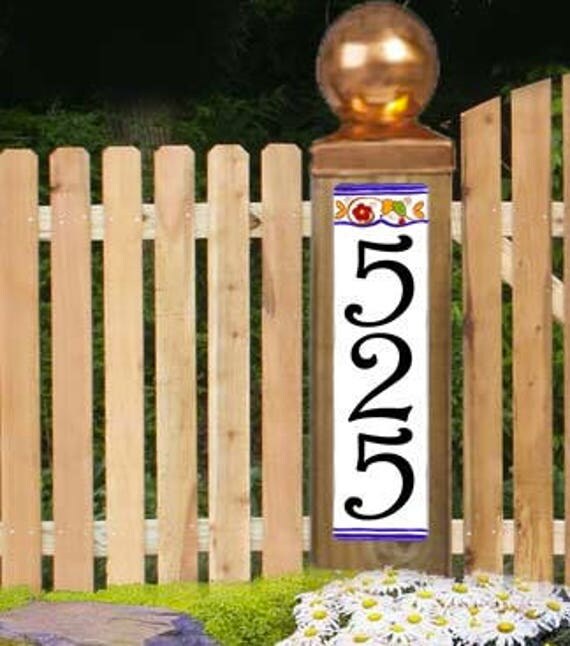 Vertical numbers for fence post. 4 numbers for fence