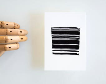 One line- Abstract ink art on paper- Linear, minimalist art drawing, modern art, black and white abstract painting, ooak by Cristina Ripper