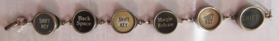 Typewriter key bracelet