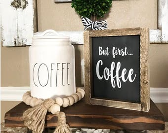 But first coffee sign, coffee sign, framed sign, coffee bar sign, kitchen sign, farmhouse style