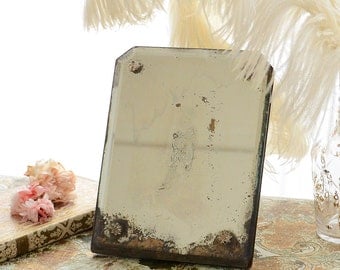 Antique French Mirror with Mercury Glass