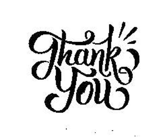 Thank you clip art rubber stamp. Personalize stationary with a