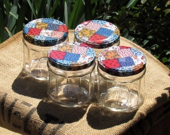 Set of 4 Anchor Hocking Jars with metal lids