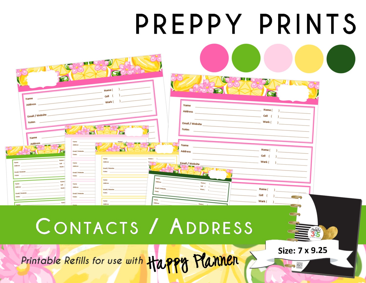 Happy Planner Address Printable