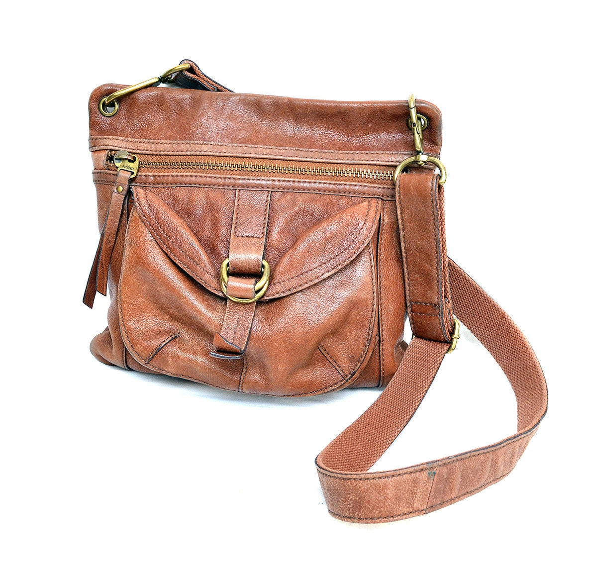 Fossil Long Live Vintage Leather Cross-body Bag Purse
