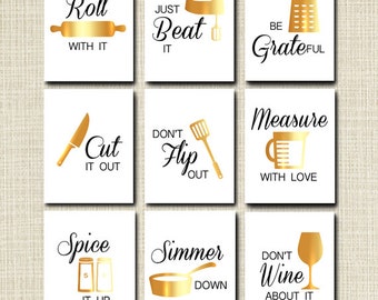 Kitchen Decor PRINTABLE signs. Set of Chalkboard Kitchen
