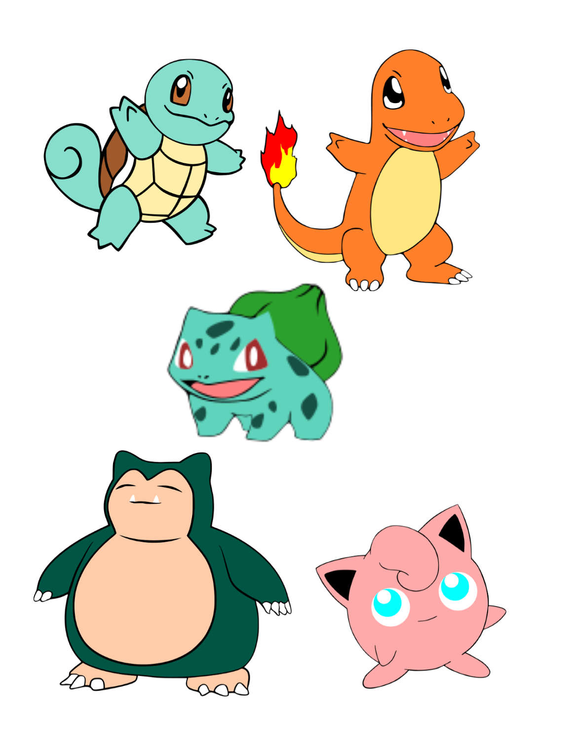 Download Pokemon SVG File-Squirlte, Charmander, Bulbasaur, Snorlax, Jiggly Puff, Meowth, Rattata from ...