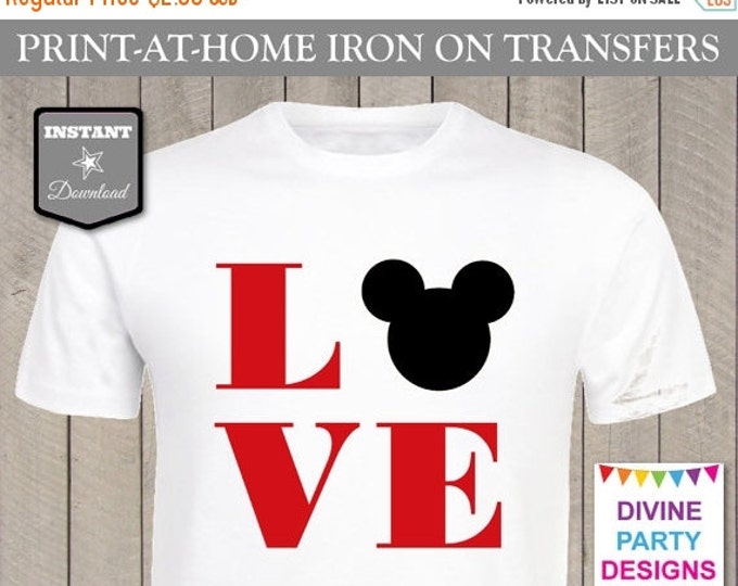 SALE INSTANT DOWNLOAD Print at Home Mouse Love Iron On Transfer / Printable / T-shirt / Trip / Item #2320