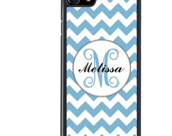 iPhone 5 5s 6 6s 6+ 6s+ SE 7 7+ iPod 5 6 Phone Case, Monogram Chevron Design, Custom Name, Initial, Letter, Plus