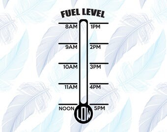 Fuel Level Water Tracker Vinyl Decal - Water Bottle Decal - Water Tracker Vinyl Decal - Motivational Vinyl Decal - Timed Water Tracker