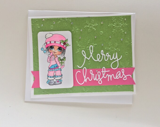 Merry Christmas Cards/ Embossed Christmas Card / Seasons Greeting Cards /Holiday Cards/Handmade Cards