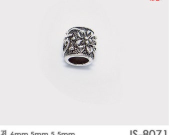 10 PCs Tibetan Carved Silver Metal Beads Set - Dreadlock Beads dread beads 6mm hole B04