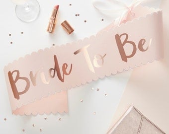 Pink & Rose Gold Bride To Be Sash, Hen Party Sash, Bride to Be Celebration, Sash, Pink Hen Party Sash, Bridal Sash, The Sweet Hostess