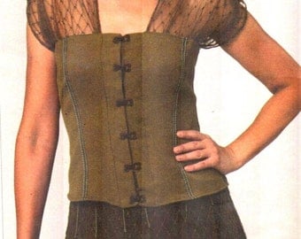 SALE* Vogue 1140, Sz 10-32/Bust 32-55". Sandra Betzina Today's Fit pattern, Evening/Corset Tops with Sheer/Lace Shoulders/Cold Shoulder Top