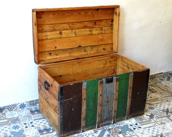 Military Chest, Military Trunk, Steamer Trunk, Pirate Chest, Trunk Chest, Storage Trunk, Old Wooden Chest, Trunk Coffe Table, Wooden Chest