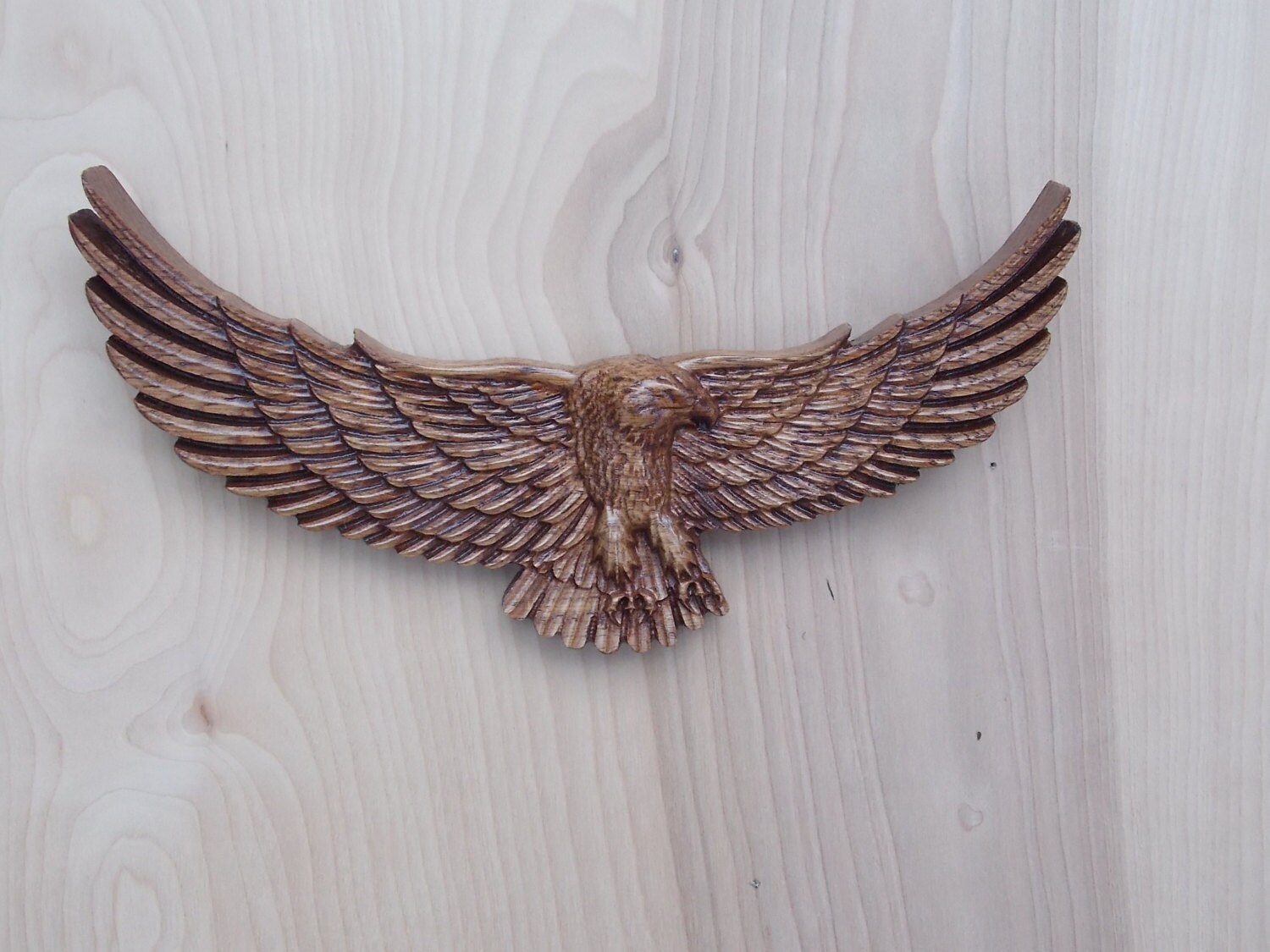 Wood Wall Art American Bald Eagle Wood Carving Wall Hanging