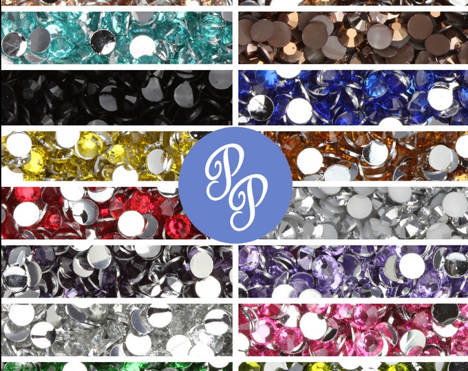 4mm Rhinestone Gems Flat Back Many Colors Nail Art DIY Phone Face Decoratio