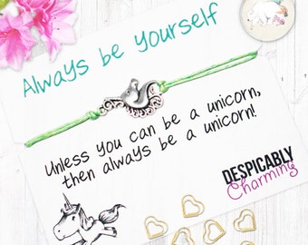Unicorn charm bracelet, Unicorn Friendship Bracelet, unicorn jewellery, unicorn wish bracelet, bridesmaid gift, party favour, unicorns