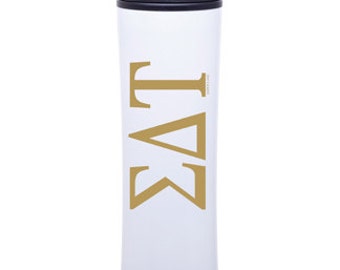 Sigma Delta Tau Tumbler Water Bottle | Bid Day Rush Gift | GOLD