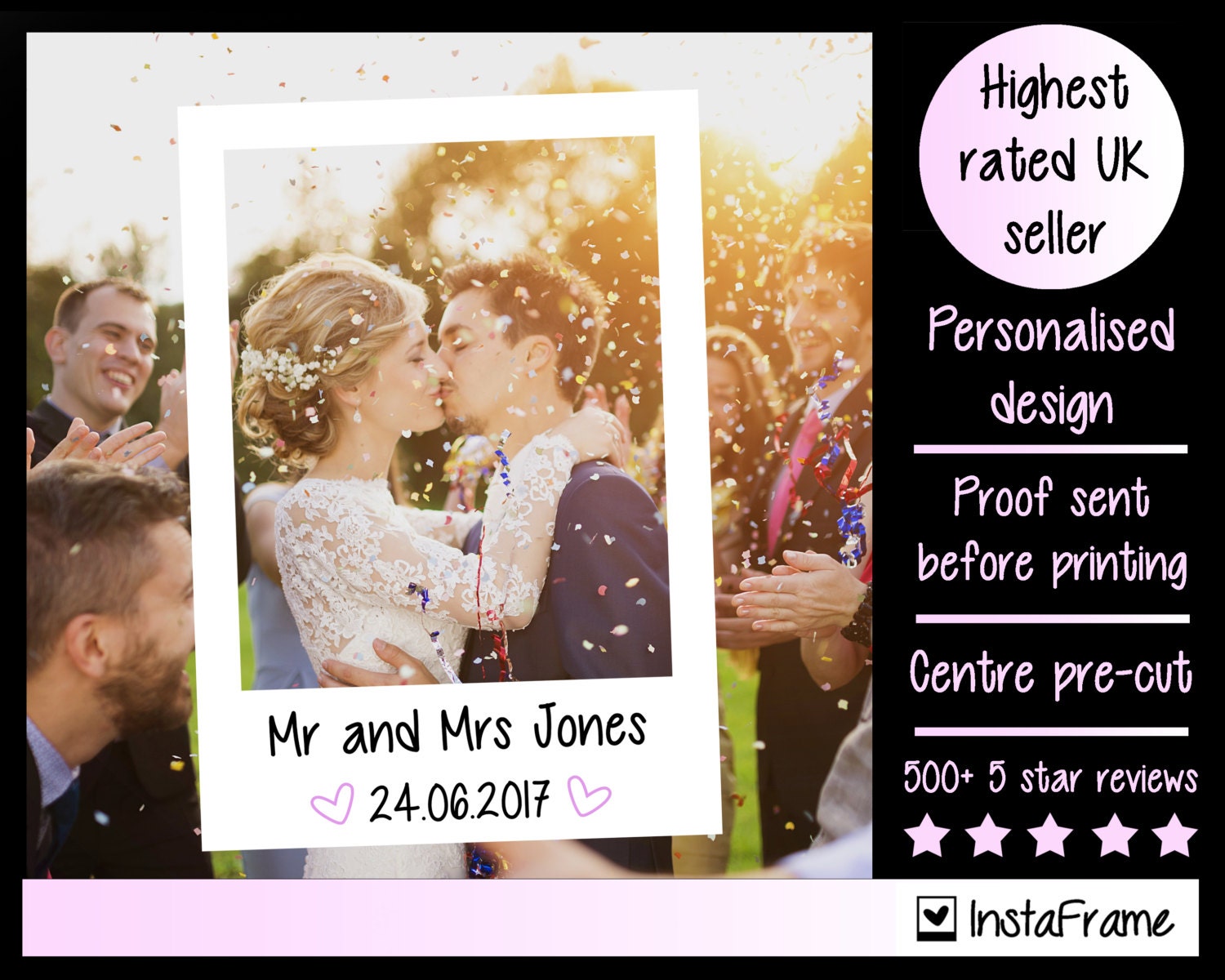 Large/medium personalised photo booth prop frames Perfect for