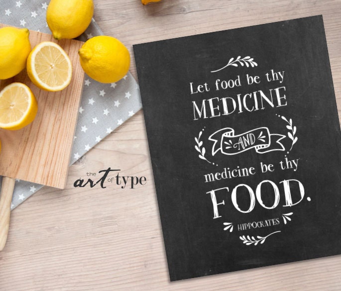 Hippocrates Quote Foodie Print Let Food Be Thy Medicine