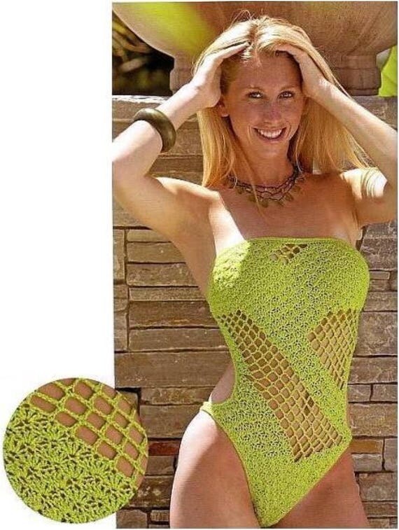Vintage Crochet Swimsuit Custom Stretch Retro Style Sexy Fashion Perfect Fitting Summer Beach Holiday Many Colors