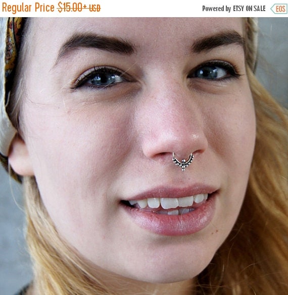 ON SALE 15% OFF Silver Septum Ring Septum Jewelry by RONIBIZA