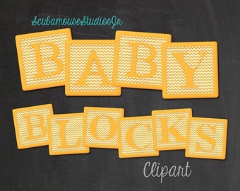Baby blocks clip art | Etsy