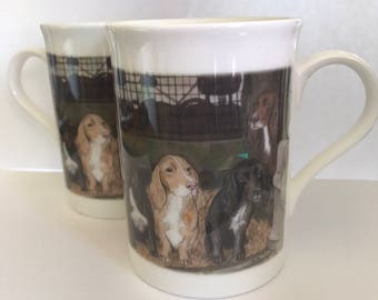 Working Cockers in a Landrover Mug