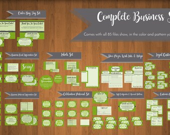 Business Bundle Personalized Digital Files - 85 Total Files - Business Cards, Labels, Frequent Buyer Cards, Hostess Rewards